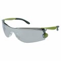 Mcr Safety Glasses, Mantis Green Temples Silver Mirror Lens, 12PK MT127